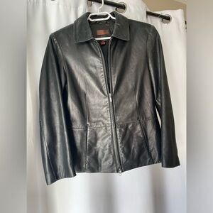 NWOT vintage Danier Black Leather jacket Size S. never worn zero wear